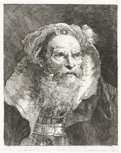 Homme avec un turban et un col haut, Verzameling hoofden (série) - Giovanni Domenico Tiepolo