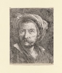 Vieil homme avec turban, de la Raccolta di Teste (Collection de têtes) - Giovanni Domenico Tiepolo