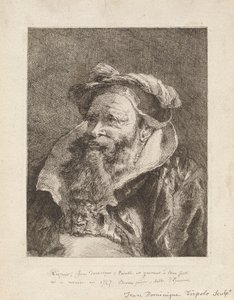 Vieil Homme avec une Barbe, de la Raccolta di Teste - Giovanni Domenico Tiepolo