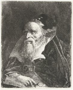 Vieil homme avec un livre et une loupe - Giovanni Domenico Tiepolo