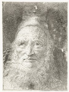 Vieil homme avec bonnet de fourrure (Collection de têtes) - Giovanni Domenico Tiepolo