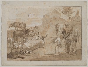 Moutons et vaches, années 1790