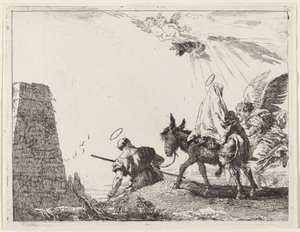La fuite avec obélisque à gauche