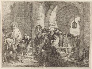 La Sainte Famille arrivant à une porte de la ville - Giovanni Domenico Tiepolo