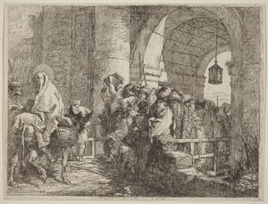 La Sainte Famille arrivant à une porte de la ville - Giovanni Domenico Tiepolo