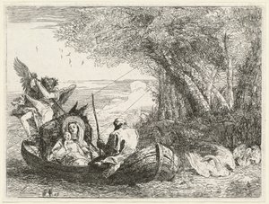 La Sainte Famille traversant la rivière - Giovanni Domenico Tiepolo