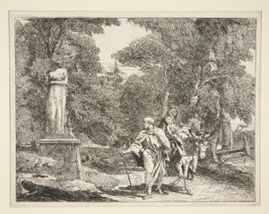 La Sainte Famille passant près d