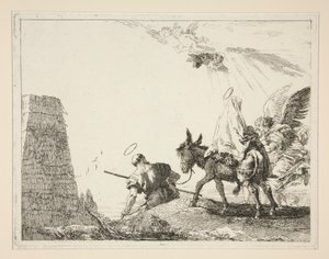 La Sainte Famille passant une pyramide (Idee pittoresche sopra la fuga in Egitto) - Giovanni Domenico Tiepolo