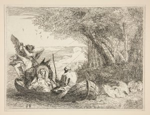 La Sainte Famille voyageant en bateau, de la série Idee pittoresche sopra la fuga in Egitto - Giovanni Domenico Tiepolo