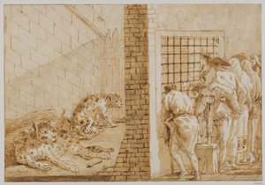 La cage des léopards à la Ménagerie - Giovanni Domenico Tiepolo