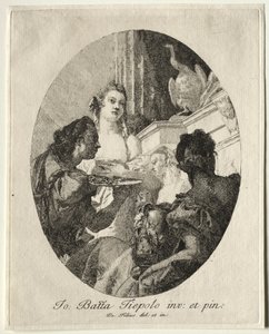 Trois femmes présentant des cadeaux de Marc Antoine à Cléopâtre - Giovanni Domenico Tiepolo