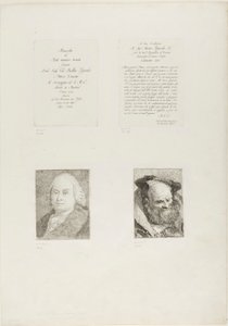 Page de titre, dédicace, portrait de Giambattista Tiepolo, vieil homme barbu - Giovanni Domenico Tiepolo