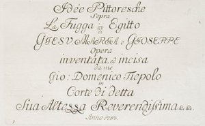 Page de titre de La fuite en Égypte - Giovanni Domenico Tiepolo