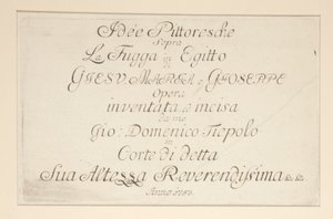 Page de titre, de la série Idee pittoresche sopra la fuga in Egitto - Giovanni Domenico Tiepolo