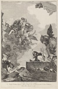 La Vierge du Carmel apparaissant à Saint Simon Stock - Giovanni Domenico Tiepolo after Giovanni Battista Tiepolo