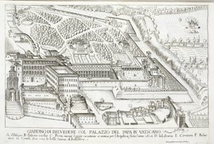 Vue des Jardins du Belvédère dans le Palais Papal, Vatican