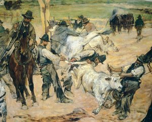 Marquage des jeunes taureaux en Maremme (détail) - Giovanni Fattori