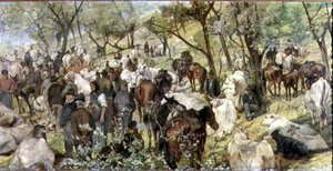 Marché aux bestiaux dans la Maremme