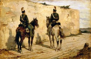 Italie, Biella, peinture de cavaliers légers - Giovanni Fattori