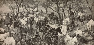 Marché dans les Apennins toscans, gravure d