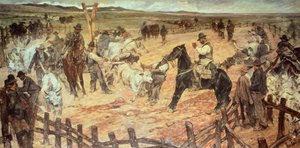 Marquage des jeunes taureaux en Maremma - Giovanni Fattori