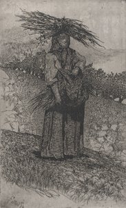 Paysanne ramassant des branches - Giovanni Fattori