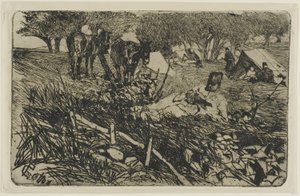 La lettre au camp - Giovanni Fattori