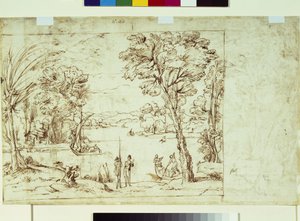 Paysage avec des figures sur une rive