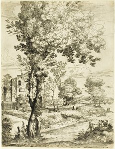 Paysage avec une maison - Giovanni Francesco Grimaldi