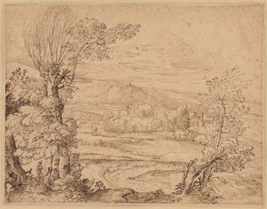 Paysage avec rivière et aqueduc - Giovanni Francesco Grimaldi