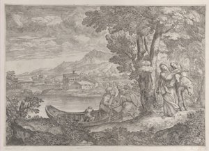 Paysage avec la fuite en Égypte, 1626-80 - Giovanni Francesco Grimaldi
