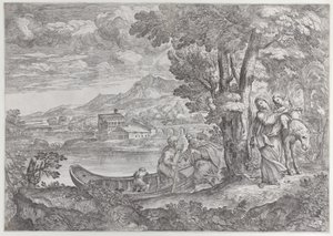 Paysage avec la fuite en Égypte - Giovanni Francesco Grimaldi