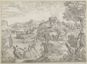 Paysage avec joueur de luth - Giovanni Francesco Grimaldi