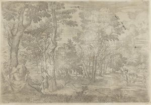 Paysage avec nymphes et satyres