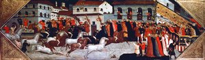 Course de chevaux Palio dans les rues de Florence (détail) - Giovanni Francesco Toscani