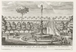 Fontaine dans les jardins de la Villa Doria Pamphilj à Rome