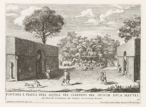 Fontaine avec un aigle dans les jardins de la Villa Celimontana à Rome - Giovanni Francesco Venturini