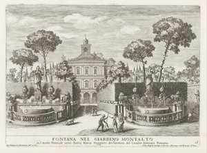 Fontaines dans les jardins de la Villa Montalto Negroni à Rome