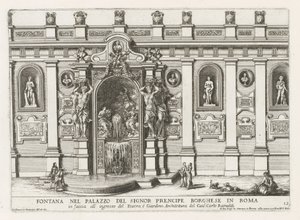 Nymphaeum dans la cour du Palazzo Borghese à Rome (Le fontane ne palazzi e ne giardini di Roma) - Giovanni Francesco Venturini