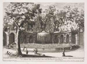 Les fontaines de Rome, Livre IV, planche 7 : Fontaine de la Sibylle Tiburtine - Giovanni Francesco Venturini