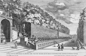 La double terrasse des Cent Fontaines à la Villa d