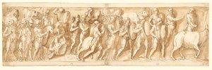 Romains en Marche (XXXVI) ; Marc Aurèle, Pompée et un Assistant Regardent la Marche (XXXVII) ; une Halte pendant la Marche (XXXVIII) - Giovanni Guerra