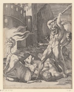 Hercule combat le Cerbère - Giovanni Jacopo Caraglio