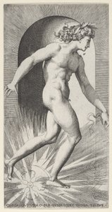 Planche 11 : Apollon chevauchant son char dans une niche, tourné vers la droite, d