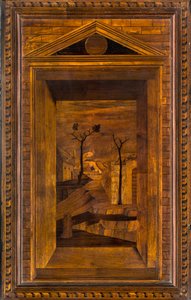 Chœur canonial en bois, Incrusté par Giovanni Maria Platina 1484, Stalle supérieure - Giovanni Maria Platina