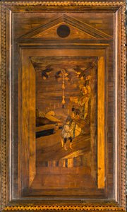 Chœur canonial en bois, incrusté par Giovanni Maria Platina 1484, Stallo supérieur