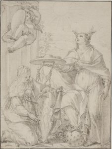 Allégorie avec deux figures féminines, l