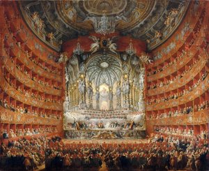 Fête musicale donnée par le cardinal de La Rochefoucauld au Teatro Argentina à Rome en 1747 - Giovanni Paolo Pannini