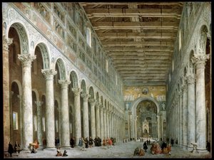 Intérieur de la basilique Saint-Paul-hors-les-Murs à Rome, c. 1750 - Giovanni Paolo Pannini