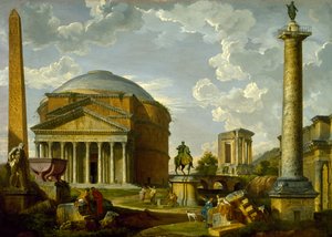 Vue fantastique avec le Panthéon et d
